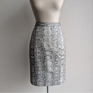 Pink Tartan silver metallic snake print pencil skirt